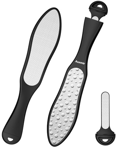 Auxmir Hornhautentferner Hornhautfeile Upgrade, 3 in 1 Grobe Feine Mini Hornhauthobel für Fußpflege, Doppelseitig Edelstahl Fußfeile Hornhautraspel, Professionelle Pediküre zum Hornhaut Entfernen