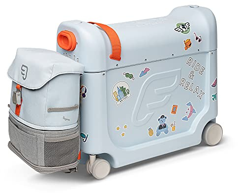 Stokke JetKids Reiseset, Blue - Enthält den BedBox Aufsitzkoffer & das Backpack - Ideal für Kinder von 2-7 Jahren (bis 35 kg)