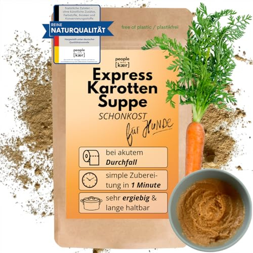 People who Kaer Morosche Karottensuppe 200g, hohe Ergiebigkeit Dank Pulver-Form, Präbiotika Mittel zur Unterstützung bei Durchfall & Magenproblemen, Karottenpulver mit Karottentrester, für Hunde