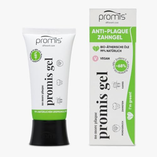 Promis Gel – Natürliches Zahngel gegen Mundgeruch, Zahnstein und Karies, für langanhaltend frischen Atem, vegan, natürliche Inhaltsstoffe, nachhaltige Zuckerrohr-Tube, recycelte Verpackung