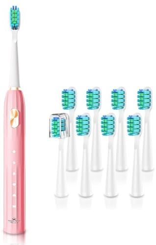 Schallzahnbürste Schallzahnbürsten Elektrische Zahnbürste für Erwachsene und Kinder Pink