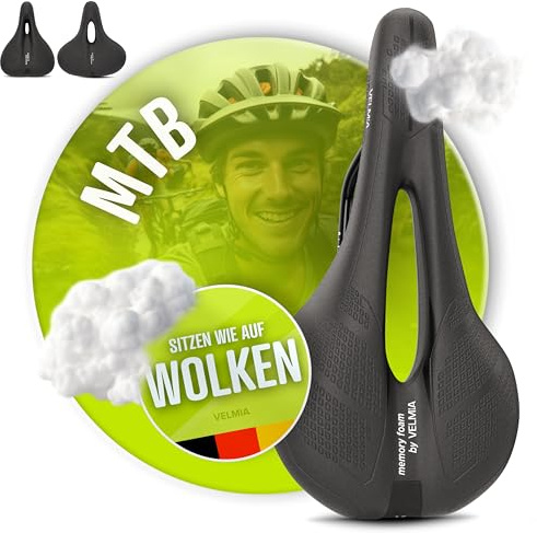 Velmia Fahrradsattel [MTB] – Bequemer Sattel für Männer und Frauen – Konzept 3 Zonen – wasserdichter Fahrradsitz mit ergonomischem Design