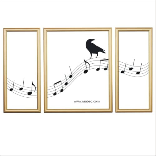 RAABEC Bilderrahmen Triptychon, Größe 80x50cm / 50x80cm, Farbe Gold Antik, ideal für Malen nach Zahlen Triptychon Bilder von Schipper oder Ravensburger