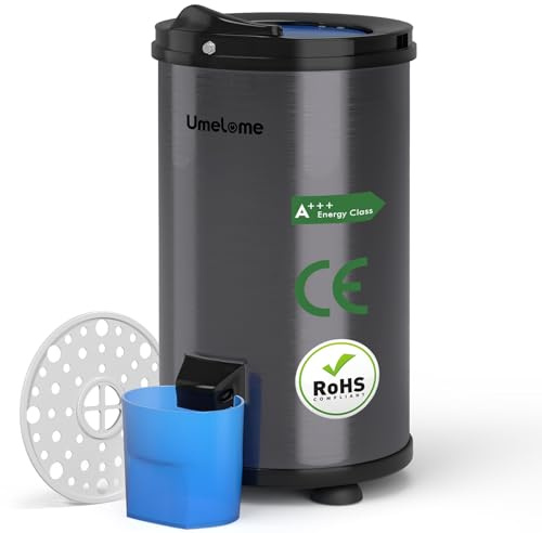 Wäscheschleuder Umelome, 6KG, Energie-und Stromsparschleuder wäscheschleudern, Energieklasse A+++, schwarz
