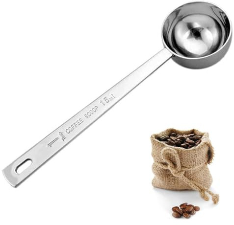 15ml Edelstahl Kaffeelöffel Kaffee Messlöffel mit langem Griff