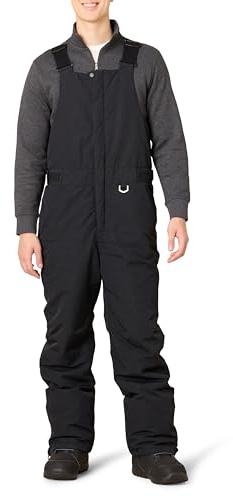 Amazon Essentials Herren Wasserabweisender isolierter Schneelatzoverall, Schwarz, M