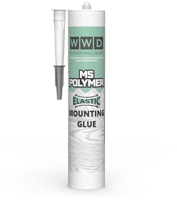 Professioneller Klebstoff für Wooden Wall Design Holzpaneelen MS Polymer Elastisch Montagekleber Schnelle und sehr starke Ausgangshaftung 1 Kartusche 290 ml