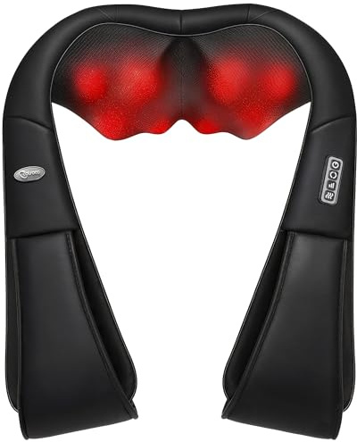 Nackenmassagegerät mit Heizfunktion - Elektrisches Shiatsu-Massagegerät, das perfekte Geschenk zur Linderung von Schulter- und Nackenschmerzen für Autofahrer im Home Office