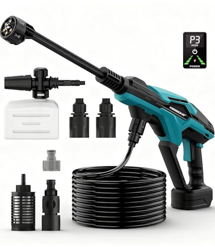 KIESBOHR CSP01 Akku Druckreinigerpistole Kompatibel mit Makita 18V Akku, Tatsächlicher Druck 35 Bar Akku Druckreiniger 4L/min Bürstenloser Motor zur Mobilen Reinigung (Ohne Akku und Ladegerät)
