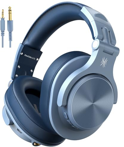 OneOdio Bluetooth Kopfhörer Over Ear, 72 Stdn HiFi Stereo Kopfhörer Kabellos, Wireless Headphones mit 6.35mm & 3.5mm Klinke für Studio DJ Handy PC AMP - Himmelblau