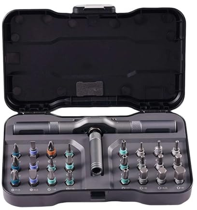 24-in-1 Multi-Bit-Ratschenschlüssel-Schraubendreher-Set mit magnetischen Schraubendreher-Bits, abnehmbarer T-Ratschengriff