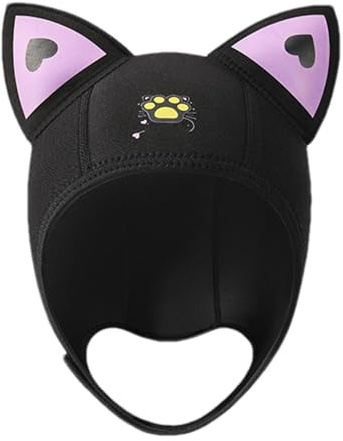 Neoprenhaube mit Katzenohren – Neopren-Tauchermütze, Tauchermütze | Thermoisolierte Kopfbedeckung für Damen und Kinder, stylische, leichte Surf- und Schnorchelausrüstung mit 3 mm Stretchmaterial