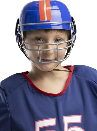 Funidelia | American Football Helm für Jungen und Mädchen Rugby, Quarterback, American Football, Berufe - Farben: Blau, Zubehör für Kostüm - Lustige Kostüme für Deine Partys