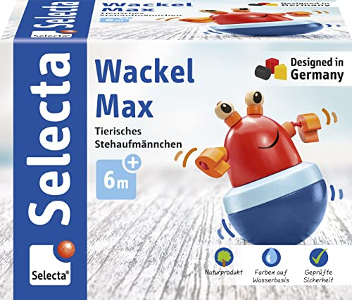 Selecta 61066 Wackel Max, Wackelfigur, Motorikspielzeug aus Holz