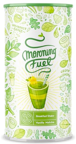 Morning Fuel Vanille Matcha Shake - Morgens Satt & Gesund, Vitamin- und Nährstoffreiche Frühstücksmischung mit Protein aus Samen, Quinoa & Mandeln - 600 Gramm Pulver