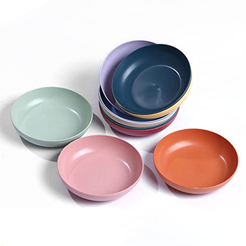 WANBY Kunststoffplatten 10 Stück Leichte 5,6" Plastikplatten Unzerbrechlich Abendessen Teller Platten Set Nichttoxin Spülmaschine & Mikrowelle Safe BPA frei und gesund