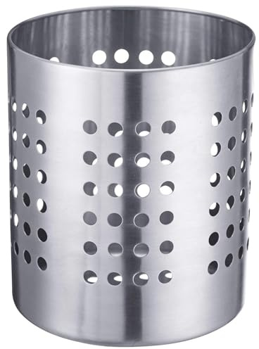 Westmark Besteckkorb/Küchenutensilienhalter, rund, Durchmesser: 10 cm, Höhe: 13 cm, Rostfreier Edelstahl, Silber, 69012211
