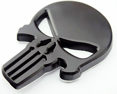 Garage-SixtySix Metall Emblem Aufkleber Punisher Schwarz
