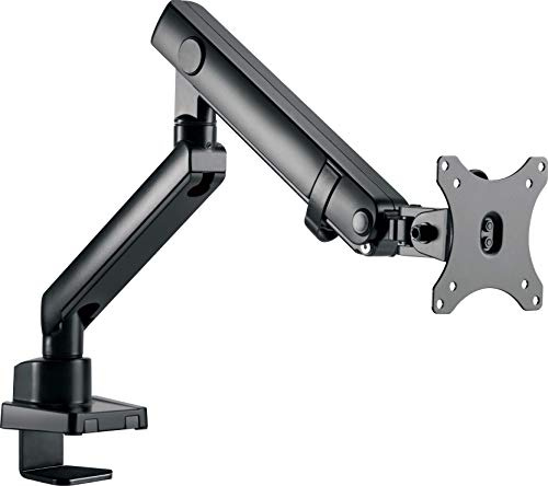 ICY BOX Monitor Halterung für 1 Monitor bis 32 Zoll (bis 8kg, VESA 75x75/100x100), Monitorständer aus Stahl, Schwenk-& Neigbar, Befestigung auf Tischplatte/Tischkante, IB-MS313-T, Schwarz