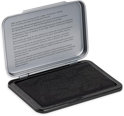 Imprint Handstempelkissen 9071M schwarz, Größe 90x50 mm, mit Metalldeckel, wasserbasierte Tinte optimal für Gummi- und Polymer-Handstempel geeignet