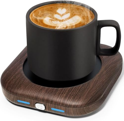 Zonopy Tassenwärmer – 24 W Kaffeebecherwärmer für den Schreibtisch mit 4 Stunden automatischer Abschaltung, 3 Temperaturen, intelligenter Holz-Kerzenwärmer – ideales Kaffee-Geschenk, Zubehör, hält