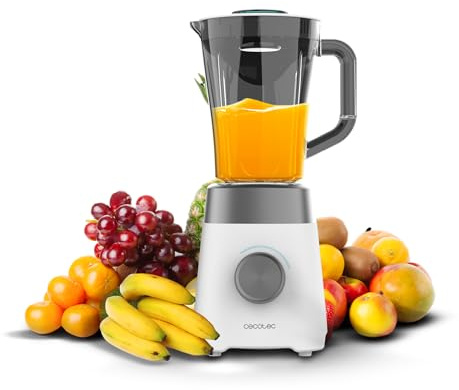 Cecotec Standmixer Power Black Titanium 1300Max W. 1300 W, 2 Geschwindigkeiten, Messer 4 Klingen mit schwarzer Titanbeschichtung, 1,5 L Krug, Zerkleinern und Pulverisieren, Ice-Crush