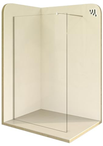 i-flair Duschabtrennung Walk In FIONA 130x200 cm Duschwand Dusche 10mm STARK aus DURCHSICHTIGEM NANO ESG Sicherheitsglas mit EDELSTAHL Wandprofil #740