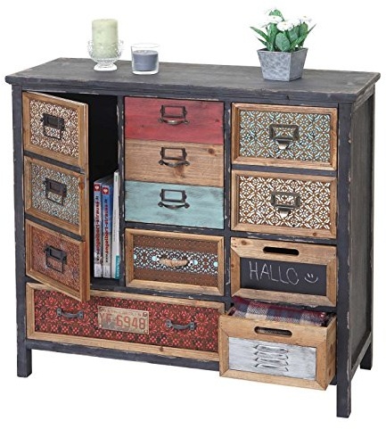 Mendler Apotheker-Schrank HWC-A43, Tanne Holz massiv Vintage, 84x90x32cm | Kommode, Shabby-Look
