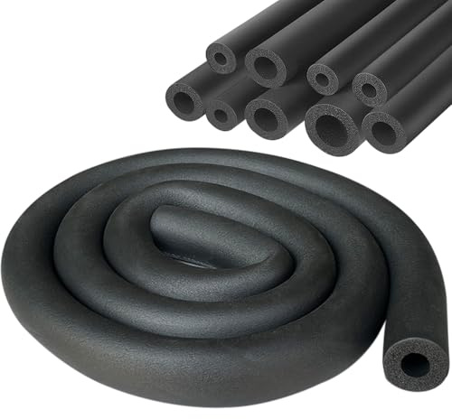 Rohrisolierung Schaumstoff Ø 6mm Rohrdämmung Isolierung Rohr Schwarz für Heizung Sanitär Heizungsrohr Kupferrohr 1.8m (Schwarz, 6mm)
