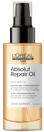 L'Oréal Professionnel Nährendes Leave-In Öl für normales und strapaziertes Haar, Mit Weizenkeimöl, Serie Expert, Absolut Repair 10in1 Oil, 90 ml