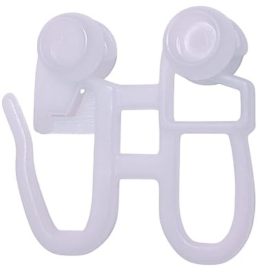 Raum² 10 Schleuderwagen mit Faltenhaken, Gardinenröllchen 8mm für Gardinenschienen und Flächenvorhangsysteme, für Schleuderstab - Gardinenstab, Zubehör (10 Stück)