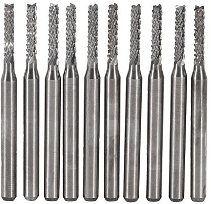 10 Stück 2mm Hartmetall-Schaftfräser, Gravur-Bits, Schnitzbohrer, SMT/CNC/PCB-Fräser, Hartmetall-Fräser CNC Routerspitzen 37 mm 2 SMT PCB Schneidewerkzeug