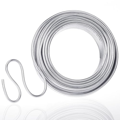 Anezus Aluminiumdraht, 3 mm, 100 m, Biegbar, Silber, für Kranzherstellung, Perlenstickerei, Blumen