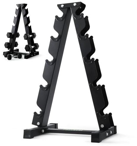 PhysKcal 5-Tier Kurzhantel Rack,Hantelablage für Kurzhanteln, Strapazierfähiger Stah, 250kg Belastbarkeit, Hantelständer Hantelablage