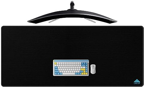 Cacoy 1400x600mm Erweitertes Gaming-Mauspad XXL, Übergröße Mausmat, Schwarz | Präzisionsoberfläche & Rutschfeste Gummibasis Übergröße Computer-Mauspads, Genähte Kanten Mausmat, Büro Schreibtischunterlage