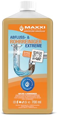 Maxxi Clean 1 x 700 ml Rohrreiniger I Abflussreiniger extra stark I Rohrfrei gegen Verstopfung durch Haare, Fette oder Seifenreste I Ausgussreiniger für Küche, Bad oder Dusche I bis zu 15 Anwendungen