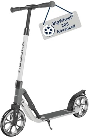HUDORA BigWheel® 205 Advanced Scooter - Komfortabler Aluminium-Roller für bis zu 100kg - Höhenverstellbarer & zusammenklappbarer Tretroller - Kick-Scooter für Kinder/Jugendliche & Erwachsene