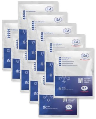 IEA Medical Sofort-Kälte-Kompresse (15,3 x 12,7 cm) 10 Stück | Einmal-Kühlpacks für Prellungen, Insektenstiche und andere Verletzungen | Einfach verwendbare Kühlpads | Vielseitig Einsetzbar Weiß