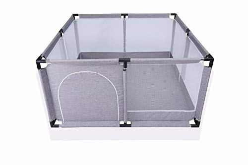 Star Ibaby Laufstall Oxford XL für Babys, ultraleicht, Grau (Soft Grey)