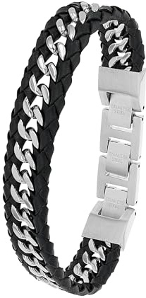 JOOP! Armband Edelstahl Herren Armschmuck, 18,5+1,5+1,5 cm, Silber, Kommt in Schmuck Geschenk Box, 2038037