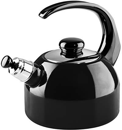 Riess, 0543-022, Flötenkessel Plus 2L, SCHWARZEMAILLE, Gewicht 1,21kg, dreifach emailliert, Wasserkessel mit Flötenpfeife, Induktion, Retro, hergestellt in Österreich, LBH 26,2x18,4x21,9cm