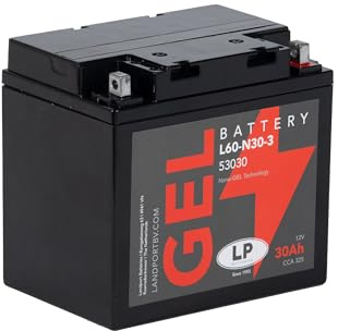 LANDPORT Batterie 12V 30Ah MG L60-N30-3 Gel kompatibel für BMW K100, K1100, K75, R100 RT, R60, R65, R75, R80, R90, HD FLHRC, FLHT, FLHXSE