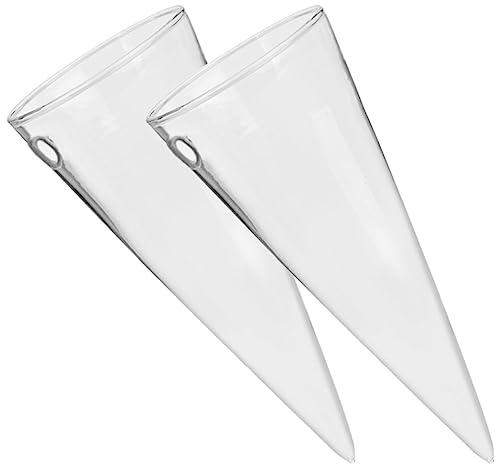 HOMSFOU Glas-Wandvase Kegelförmiger Blumentopf 2 Stück Klare Wandvase Zum Aufhängen Flasche Sukkulenten-Pflanzgefäß Terrarium Fischglas Anzuchtstationen Herzstück Für