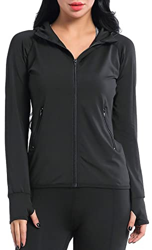 AMZSPORT Damen Laufjacke Sportjacke Langarm Trainingsjacke Yoga Sweatjacke