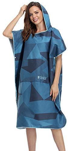 FLYILY Surf Poncho Mobile Umkleide Umkleidehilfe und Kuscheliger Bademantel in Einem Modisch und Nützlich
