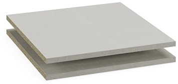 Rauch Möbel ZUBEHÖR, Einlegeböden 2er-Set, für Drehtürenschränke von Rauch mit Einer Elementbreite von 45 cm, Farbe Texline, Maße 43x1,6x45 cm