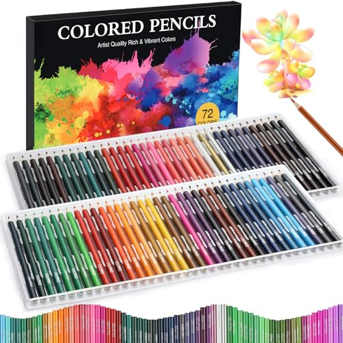 TMOL 72 Buntstifte Set, Buntstifte für Erwachsene & Malbücher mit weichem ölbasiertem Kern, Farbstifte Set zum Skizzieren, Blending & Layering, Art Supplies für Teenager, Anfänger & Künstler
