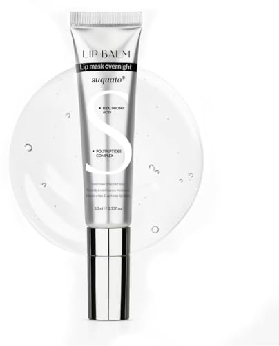 Suquato Lippenpflege: Lippenmaske overnight, Lippenbalsam & Lip Plumper mit Hyaluronsäure & Peptiden Intensive Reparatur, Volumen Ideal für trockene, geschädigte Lippen