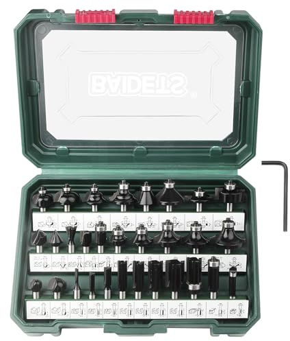 BAIDETS Pro 30tlg. Fräser Set für Holz - Hartmetall Fräsersatz, Zubehör Oberfräsen mit 8mm Schaft.
