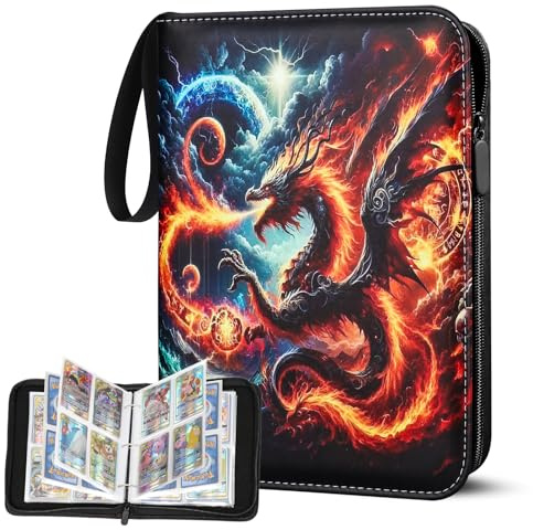 Peiranup Sammelalbum für Ninjago 400 Karten - 50 Seiten 4 Taschen Album | Klein Sammelkarten Album, PU Tragbar Wasserdicht Karten Halter Heft Ordner Buch Sammelkartenalben Geschenk für Kinder Sammler